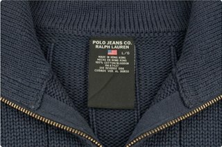 Maglione Ralph Lauren mezza zip blu L