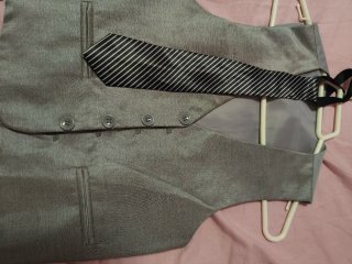 Traje ceremonia niño plateado