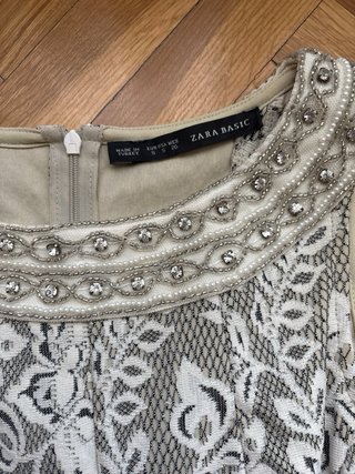 Vestido Zara encaje bordado