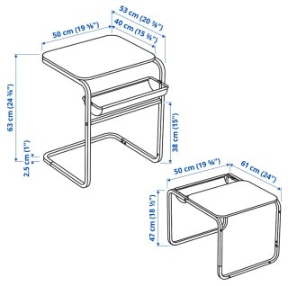 Mesa auxiliar OSLEROD (IKEA) madera y metal