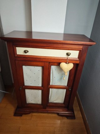 Mueble auxiliar madera y cristal