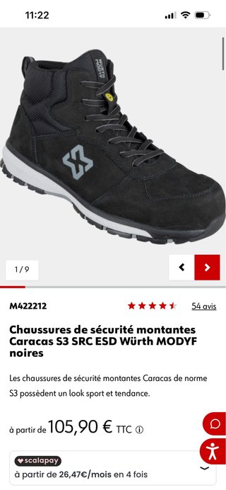 Zapatos Seguridad Wurth Modyf Talla 41
