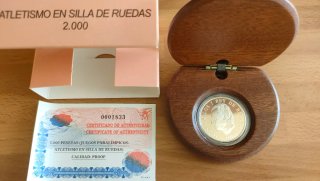Moneda 1000 pesetas plata Paralimpicos SILLA RUEDA