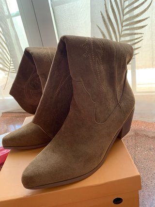 Botas altas de ante mujer marrones