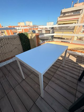 Mesa extensible blanca