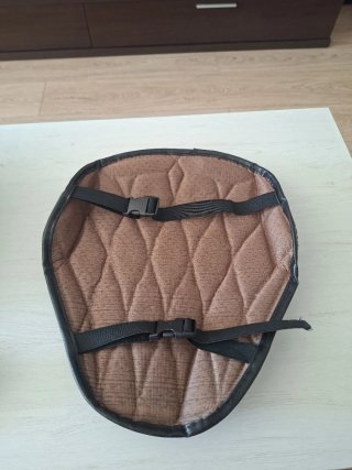 Cojín Asiento Moto Cuero Sintético Negro