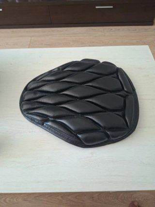 Cojín Asiento Moto Cuero Sintético Negro