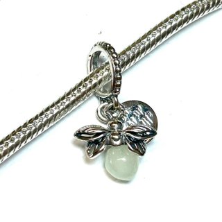 Charm Luciérnaga Brillante Plata y Verde