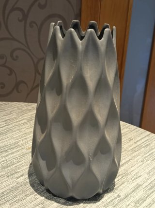 Jarrón Gris Cerámica 26 cm