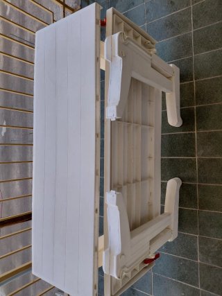 Mesa plegable resina exterior blanca plegable