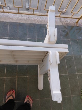 Mesa plegable resina exterior blanca plegable