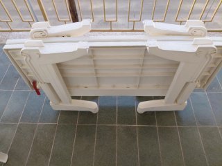 Mesa plegable resina exterior blanca plegable