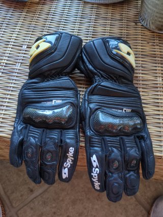 Guantes Moto Piel Spyke Racing Negro Blanco