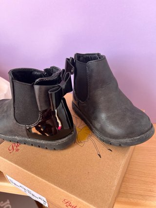 Botas niña Bubble Kids negras lazo