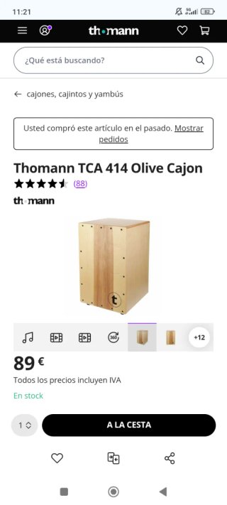Cajón Thomann TCA 414 Flamenco, funda de regalo