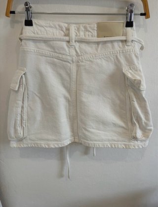 Falda vaquera Stradivarius blanca T.32