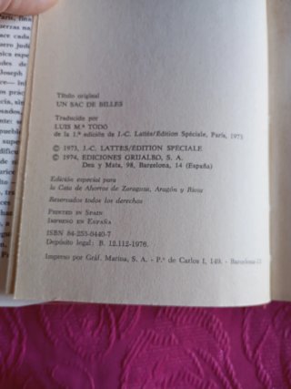 Libro "Un saco de canicas"BEST Seller mundial 1976