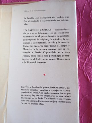 Libro "Un saco de canicas"BEST Seller mundial 1976