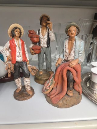 Tris Statuette Presepe Terracotta Artigianale