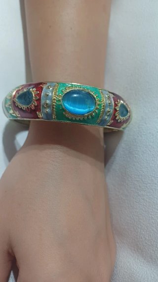 Bracciale rigido vintage smaltato