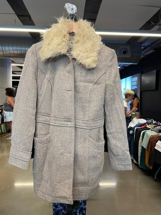Abrigo 3/4 Beige y Gris