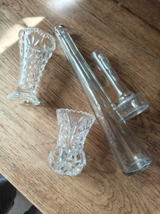 4 Jarrones de Cristal