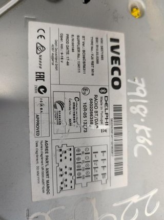 5802256358 sistema audio iveco daily vi 3.0 229056