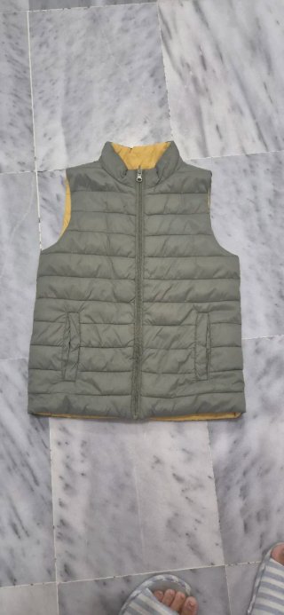 Chaqueta Beige y Marrón con Cremallera