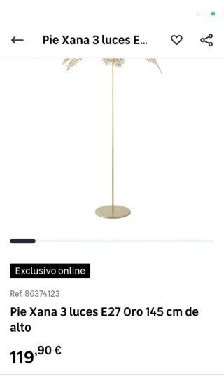 Lámpara de pie Xana 3 luces E27 Oro