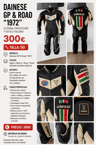 Mono Dainese GP & Road 1972 Talla 50