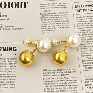 Pendientes Dior Perla Dorados Elegantes