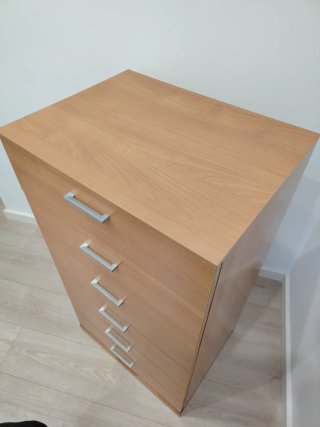 Cómoda alta 6 cajones madera