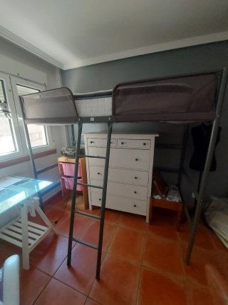 Cama Alta Metálica Ikea Gris