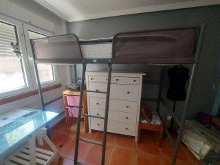 Cama Alta Metálica Ikea Gris