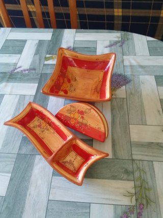 Juego 3 piezas cerámica francesa