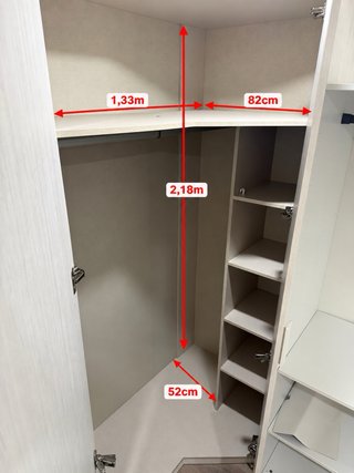 Armario esquinero madera blanco
