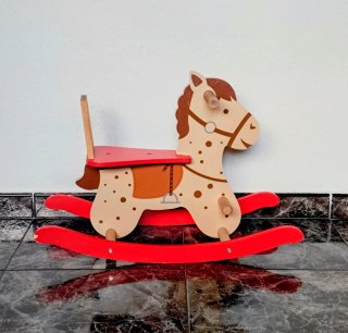 Caballo balancín de madera para niños