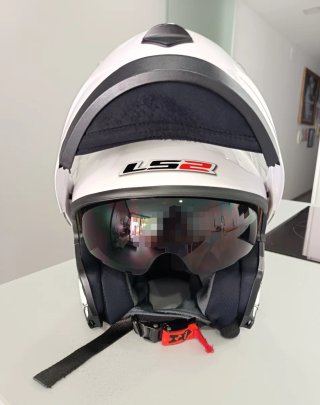 Casco Moto Modular LS2 Blanco Talla XS