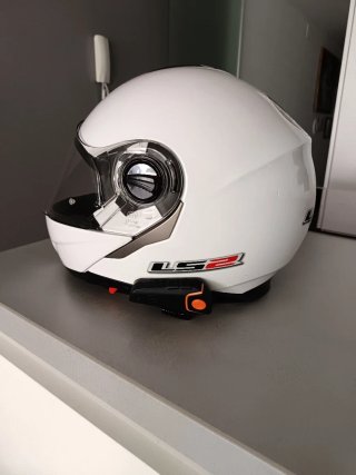 Casco Moto Modular LS2 Blanco Talla XS