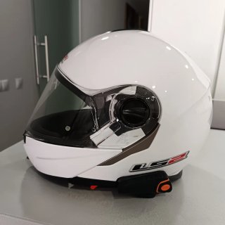 Casco Moto Modular LS2 Blanco Talla XS