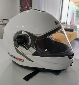 Casco Moto Modular LS2 Blanco Talla XS