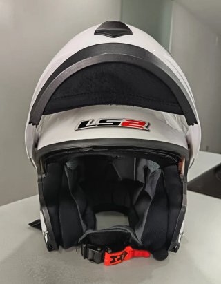 Casco Moto Modular LS2 Blanco Talla XS