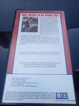 VHS The Beatles: Que Noche La De Aquel Día