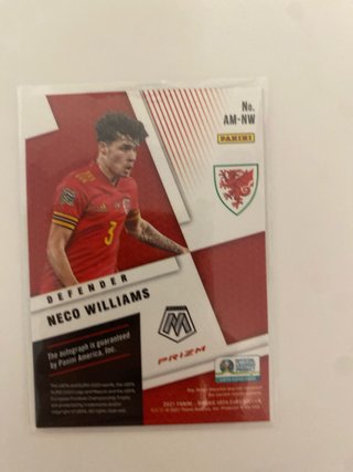 Carta Coleccionable Neco Williams Autografiada