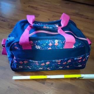 Bolsa de deporte infantil azul y rosa