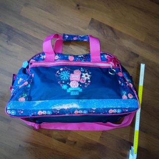 Bolsa de deporte infantil azul y rosa