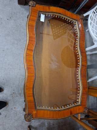 Tavolino Vetrina Legno e Vetro