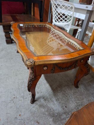Tavolino Vetrina Legno e Vetro