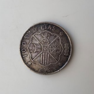 Moneda 100 Pesetas Franco 1966 Plata Estrella 66