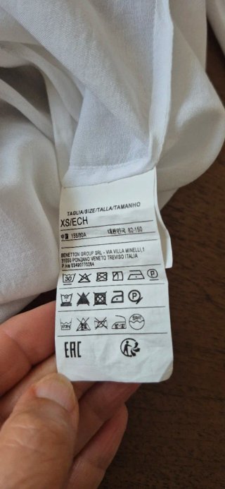 Camicia Bianca United Colors of Benetton Tg. XS